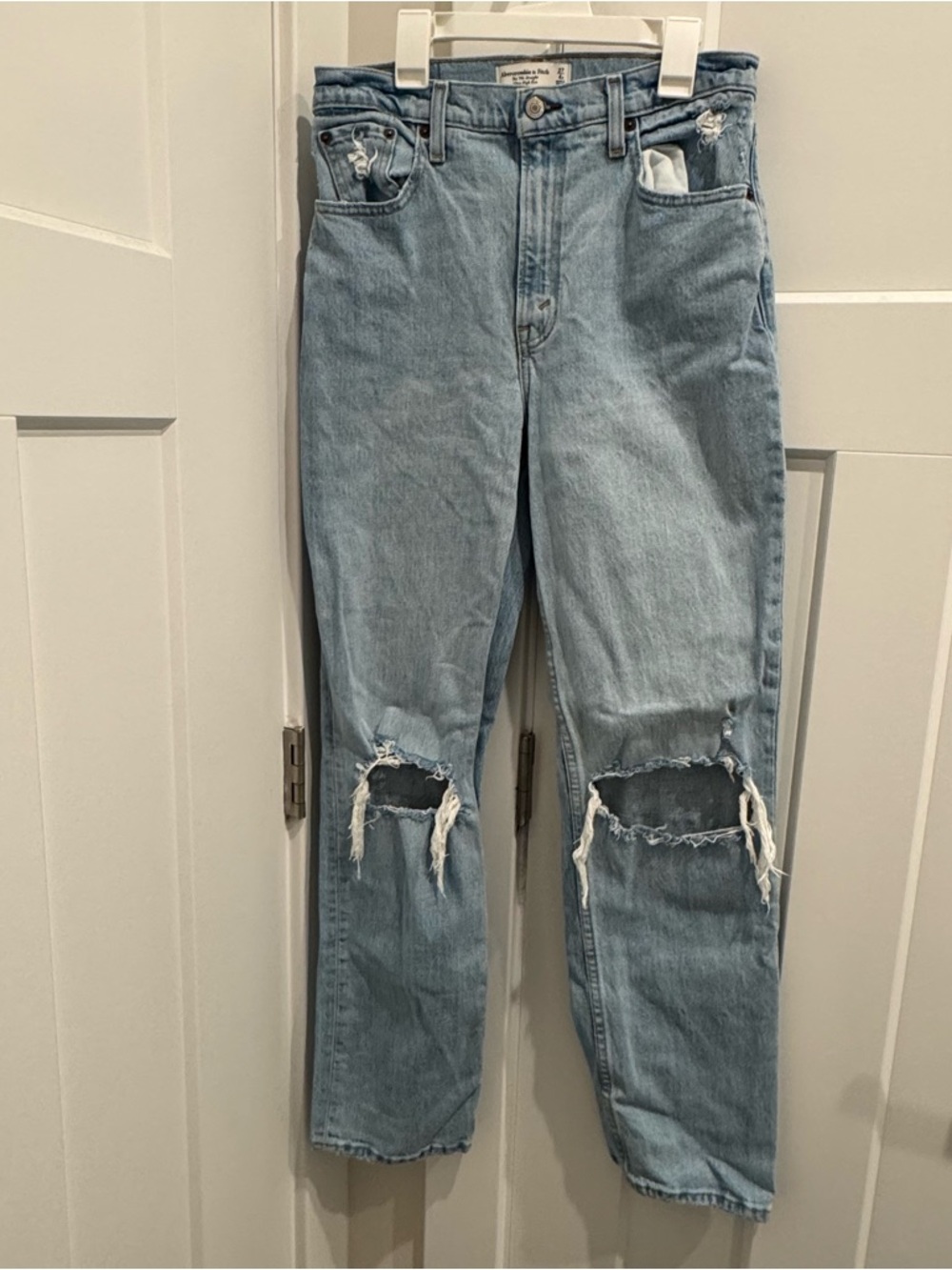 Abercrombie & Fitch The 90s Straight Ultra High Rise Jeans Distressing 27/4R